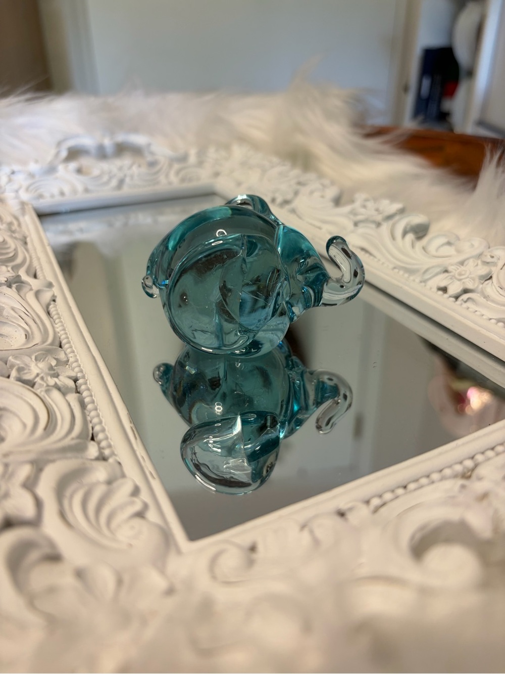 Vintage Glass Elephant Figurine